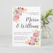 Mauve Rozen Kaart (Staand voorkant)