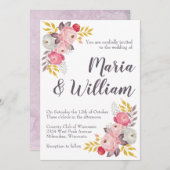 Mauve Rozen Kaart (Voorkant / Achterkant)