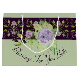 Mauve Rozen met groen Groot Cadeauzakje