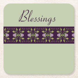 Mauve Rozen met Paarse Kartonnen Onderzetters