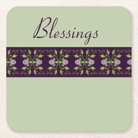 Mauve Rozen met Paarse Kartonnen Onderzetters (Voorkant)