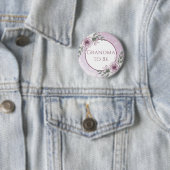 Mauve Rozen, oma om te zijn, Baby shower Ronde Button 5,7 Cm (In situ)