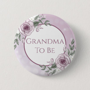 Mauve Rozen, oma om te zijn, Baby shower Ronde Button 5,7 Cm