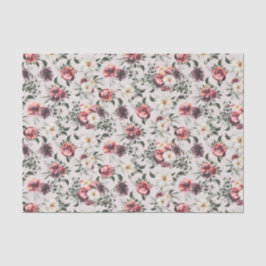 Mauve Rozen Paarse Peonies Modern Weefselpapier Tissuepapier