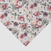 Mauve Rozen Paarse Peonies Modern Weefselpapier Tissuepapier (Detail)