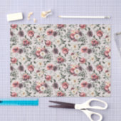 Mauve Rozen Paarse Peonies Modern Weefselpapier Tissuepapier (Craft)