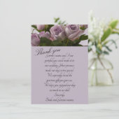 "Mauve Rozen" Weddenschap Hartelijk dank Bedankkaart (Staand voorkant)