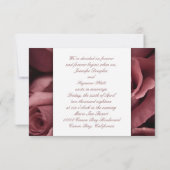 Mauve Rozen Wedding Invitations Kaart (Achterkant)