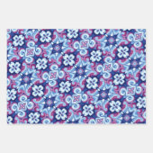 Mauve, saffier en poeder blauw patroon inpakpapier vel (Voorkant)