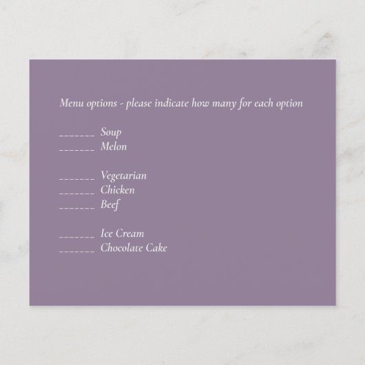 Mauve Sage Botanical Leaves RSVP Budget Weduwen (Achterkant)