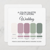 Mauve Sage Green Spring Wedding Palette 2026 Card Kaart (Voorkant / Achterkant)