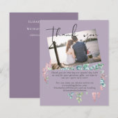 Mauve Sage Leaves PHOTO Wedding DANK JE (Voorkant / Achterkant)