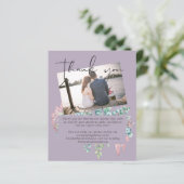 Mauve Sage Leaves PHOTO Wedding DANK JE (Staand voorkant)