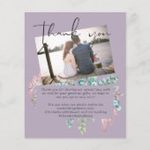 Mauve Sage Leaves PHOTO Wedding DANK JE (Voorkant)