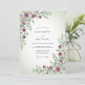 Mauve Sage Tranquil Spring Wedding Kaart (Staand voorkant)
