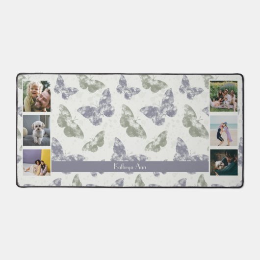 Mauve & Sage Vlinders Fotocollage Bureaumat (Voorkant)