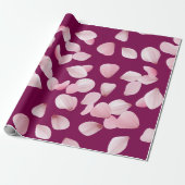 Mauve Sakura Pink Petals Wrapping Paper Cadeaupapier (Uitgerold)