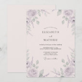 Mauve Salie Bruiloft Kaart (Voorkant / Achterkant)