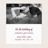 Mauve Sand Dollar, foto Save the Date Card Visitekaartje (Binnenkant ongevouwen)