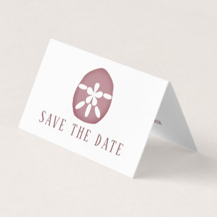 Mauve Sand Dollar, foto Save the Date Card Visitekaartje
