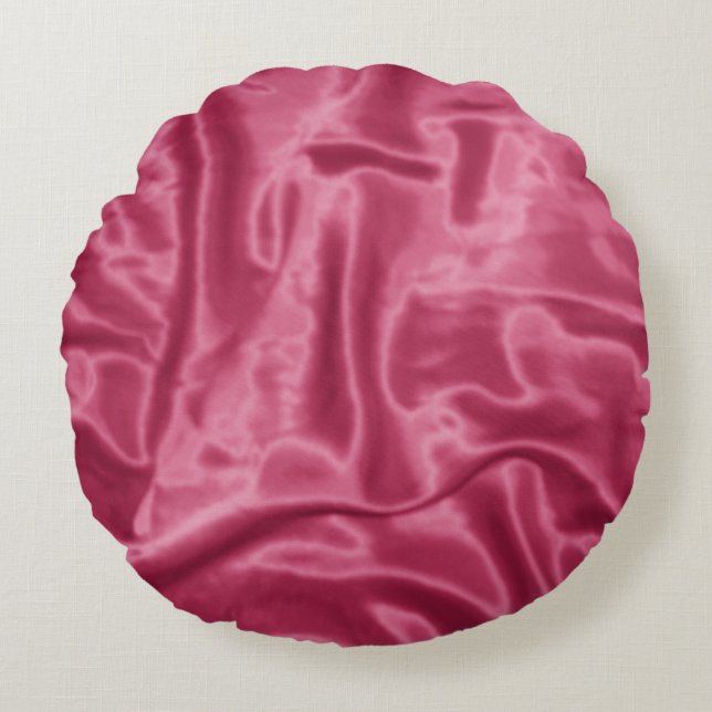 Mauve Satin-Round Sierkussen Rond Kussen (Voorkant)
