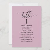 Mauve Seatplan Kaarten met gastnamen (Voorkant)