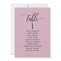 Mauve Seatplan Kaarten met gastnamen