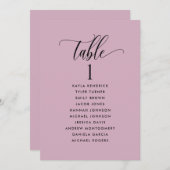 Mauve Seatplan Kaarten met gastnamen (Voorkant / Achterkant)