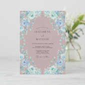 Mauve Serene Botanische Bruiloft Kaart (Staand voorkant)