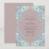 Mauve Serene Botanische Bruiloft Kaart (Voorkant / Achterkant)