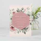 Mauve Serene Botanische Bruiloft Kaart (Staand voorkant)