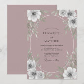 Mauve Serene Vintage Bruiloft Kaart (Voorkant / Achterkant)