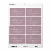 Mauve Shadows Modern Script Family Retouradres Etiket (Full Sheet)