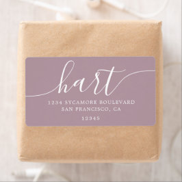 Mauve Shadows Modern Script Family Retouradres Etiket