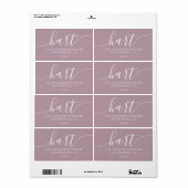 Mauve Shadows Modern Script Family Retouradres Etiket (Full Sheet)