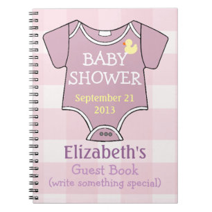 Mauve Shower Guestbook Notitieboek