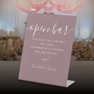 Mauve Signature Script Open Bar Reclamebord Met Voetstuk