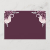 Mauve Silver Floral Wedding Details Informatiekaartje (Achterkant)