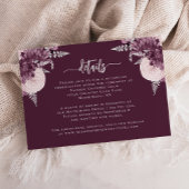 Mauve Silver Floral Wedding Details Informatiekaartje