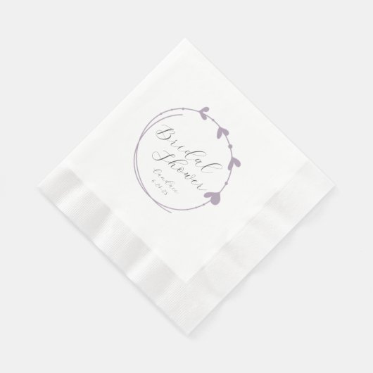 Mauve Simple Heart Wreath Vrijgezellenfeest Servet (Hoek)