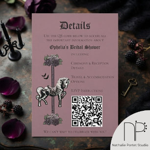 Mauve Skelet Paard QR Details Card Informatiekaartje