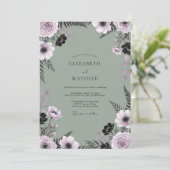 Mauve Slate Varens Bruiloft Kaart (Staand voorkant)