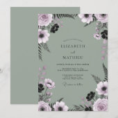 Mauve Slate Varens Bruiloft Kaart (Voorkant / Achterkant)