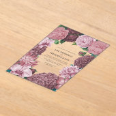 Mauve Smoke, Dusty Peony & Rosewater Clay Wedding Acryl Uitnodigingen (Laagn)