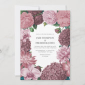 Mauve Smoke, Dusty Peony & Rosewater Clay Wedding Kaart (Voorkant)