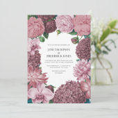 Mauve Smoke, Dusty Peony & Rosewater Clay Wedding Kaart (Staand voorkant)