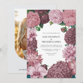 Mauve Smoke, Dusty Peony & Rosewater Clay Wedding Kaart