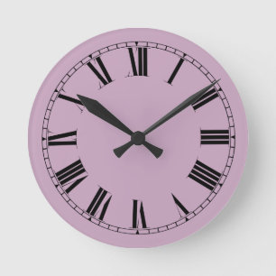 Mauve Solid Color Ronde Klok