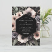 Mauve Somber Bloom Wedding Kaart (Staand voorkant)