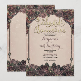 Mauve Specerij Rozen Fonkel 15 Quinceañera 15e Kaart
